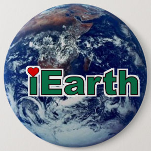 Chapa Redonda De 15 Cm I Love Earth Button