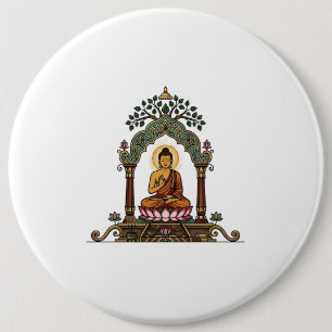 Chapa Redonda De 15 Cm Icono Meditativo Sukiti Dhamma: Buda Minimalista A