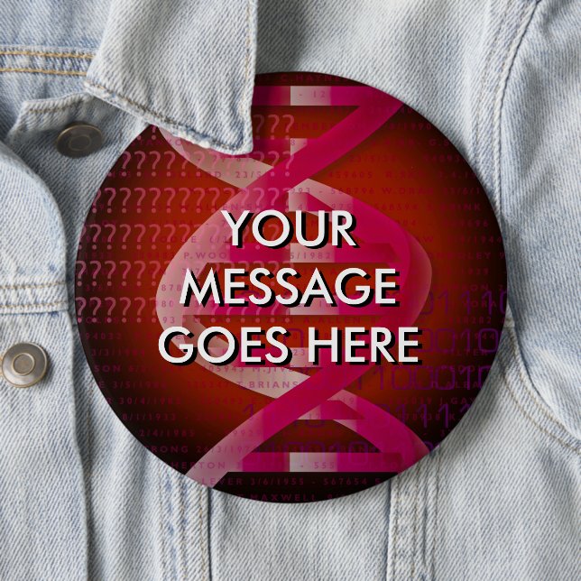 Chapa Redonda De 15 Cm ID de ADN personalizado rojo (In situ)