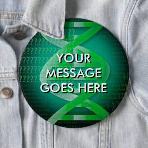 Chapa Redonda De 15 Cm Identidad de ADN personalizada Verde