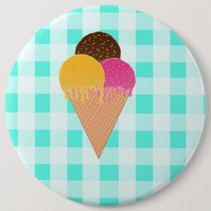Chapa Redonda De 15 Cm Ilustración Colorida de Helado
