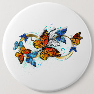 Chapa Redonda De 15 Cm Infinidad de Mariposas Monarca