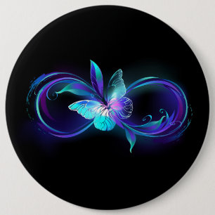 Chapa Redonda De 15 Cm Infinito brillante con mariposa mágica