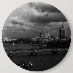 Chapa Redonda De 15 Cm Inglaterra Vintage Londres El Río Támesis 1970