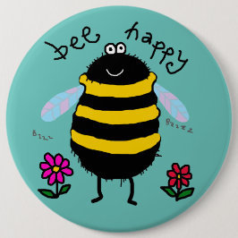 Chapa Redonda De 15 Cm Insígnia de Alfiler de Dibujos Animados Abeja Feli