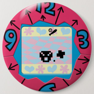 Chapa Redonda De 15 Cm Insignia de Tamagotchi