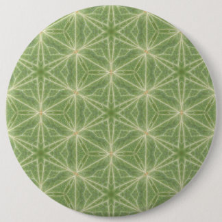 Chapa Redonda De 15 Cm Insignia verde del diseño geométrico de la hoja de