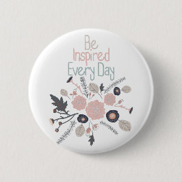 Chapa Redonda De 15 Cm Inspiren Cada Día Flores Rosa