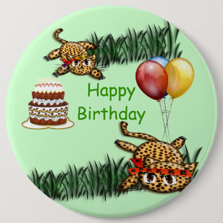 Chapa Redonda De 15 Cm Invitaciones al cumpleaños del Safari Leopard Ultr
