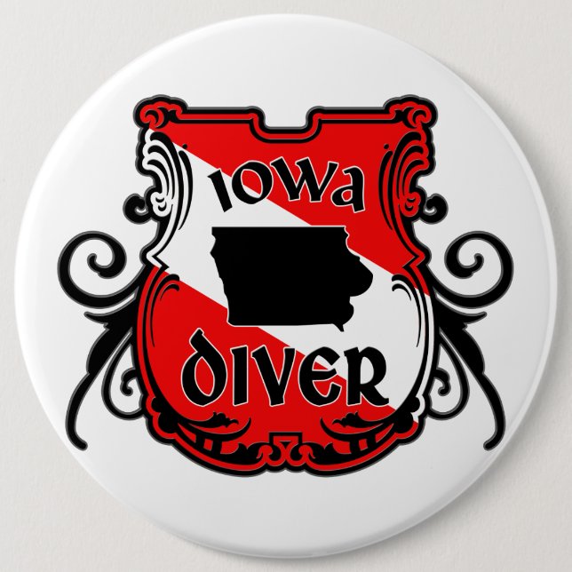 Chapa Redonda De 15 Cm Iowa Diver (Anverso)