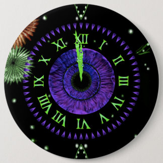 Chapa Redonda De 15 Cm Iris Clock Purple Button