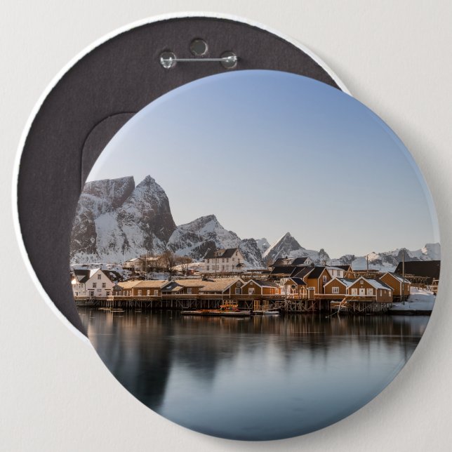 Chapa Redonda De 15 Cm Islas Lofoten de Noruega (Anverso y reverso)