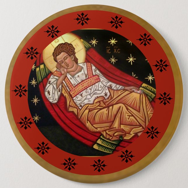 Chapa Redonda De 15 Cm Jesucristo, el ICONO Unsleeping del ojo (Anverso)
