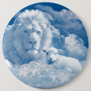 CHAPA REDONDA DE 15 CM JESÚS EL LAMB Y JESÚS EL LEÓN