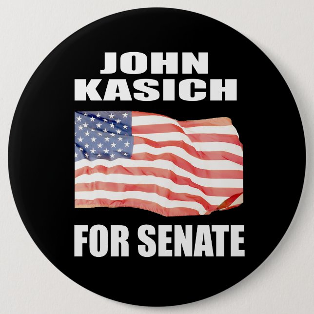 CHAPA REDONDA DE 15 CM JOHN KASICH PARA GOBERNADOR (Anverso)