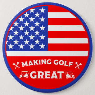 Chapa Redonda De 15 Cm Jugador de Golf Americano Divertido Personalizado