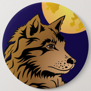 Chapa Redonda De 15 Cm junger träumender Wolf