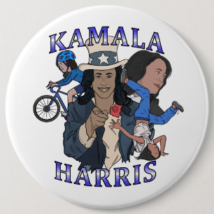 Chapa Redonda De 15 Cm Kamala Harris Bootleg Rap Style