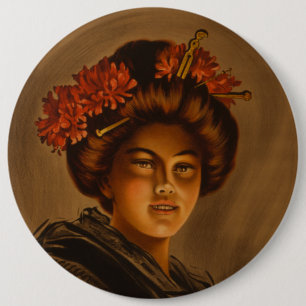 Chapa Redonda De 15 Cm Karama: Actriz japonesa Romance Geisha