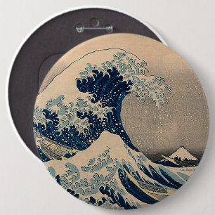 Chapa Redonda De 15 Cm Katsushika Hokusai. La gran ola de Kanagawa