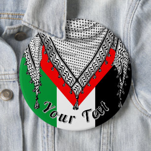Chapa Redonda De 15 Cm Keffiyeh palestino Scarf tejido tradicional