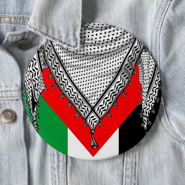 Chapa Redonda De 15 Cm Keffiyeh palestino Scarf tejido tradicional (In situ)
