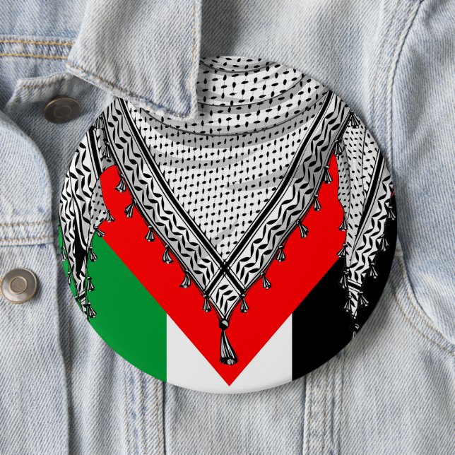 Chapa Redonda De 15 Cm Keffiyeh palestino Scarf tejido tradicional (In situ)