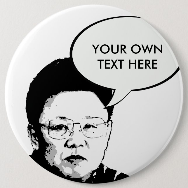 Chapa Redonda De 15 Cm Kim Jong Il (Anverso)