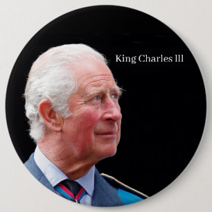 Chapa Redonda De 15 Cm King Charles Allll Badge