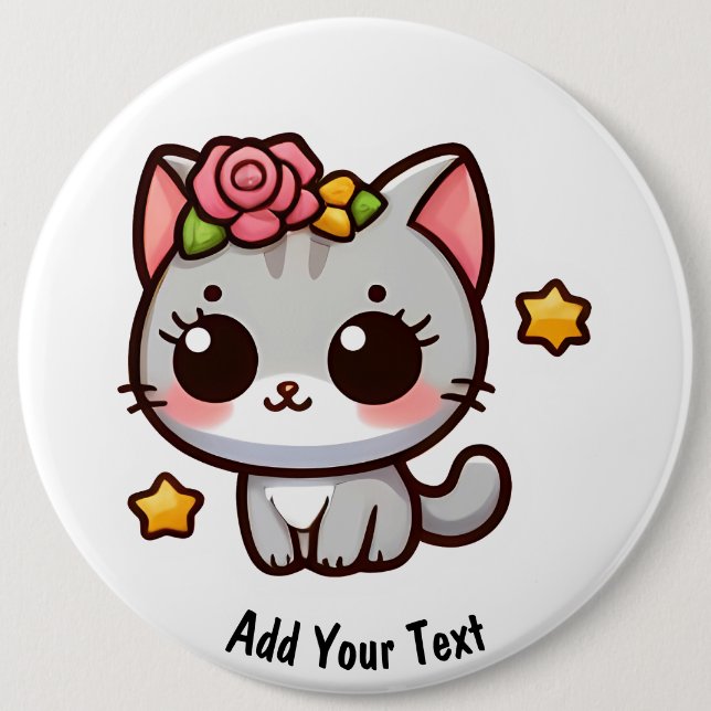 Chapa Redonda De 15 Cm Kitty (Anverso)