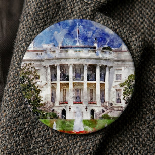 Chapa Redonda De 15 Cm La Casa Blanca en Washington DC – Fachada Sur