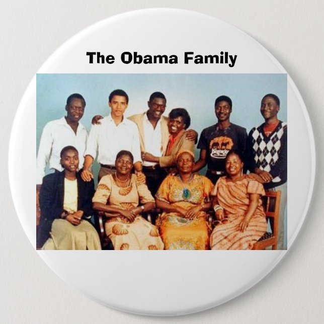 Chapa Redonda De 15 Cm La familia de Obama (Anverso)