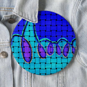 Chapa Redonda De 15 Cm La Silueta Sofisticada Azul Francés Tejido