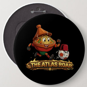Chapa Redonda De 15 Cm La Tagine de Fútbol Atlas Rugido Marruecos Soccer