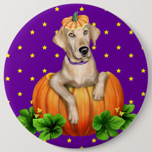 Chapa Redonda De 15 Cm Laboratorio Amarillo Halloween Labr-O-Lantern