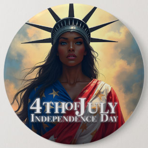 Chapa Redonda De 15 Cm Lady Liberty Reimaginada: Una Nueva Cara de la Lib