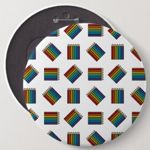 Chapa Redonda De 15 Cm Lápices de colores arcoiris