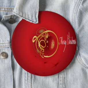 Chapa Redonda De 15 Cm Las campanas de jingle de los Navidades rojos tien