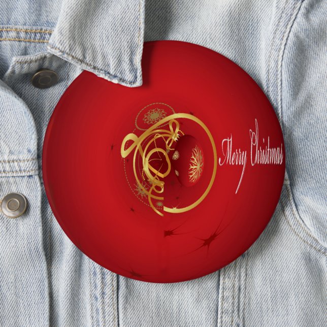 Chapa Redonda De 15 Cm Las campanas de jingle de los Navidades rojos tien (In situ)