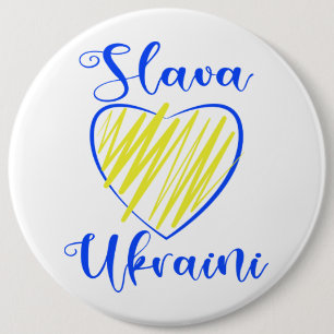 Chapa Redonda De 15 Cm Lema Eslava Gloria ucraniana al corazón de Ucrania