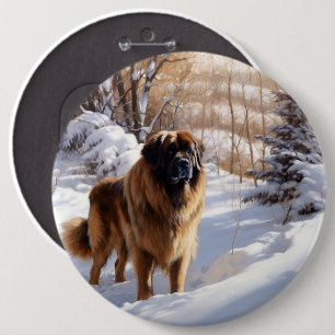 Chapa Redonda De 15 Cm Leonberger Let It Snow Navidades