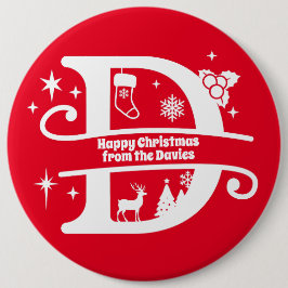 Chapa Redonda De 15 Cm Letra D Monograma Nombre inicial de familia Saludo