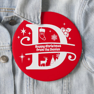 Chapa Redonda De 15 Cm Letra D Monograma Nombre inicial de familia Saludo