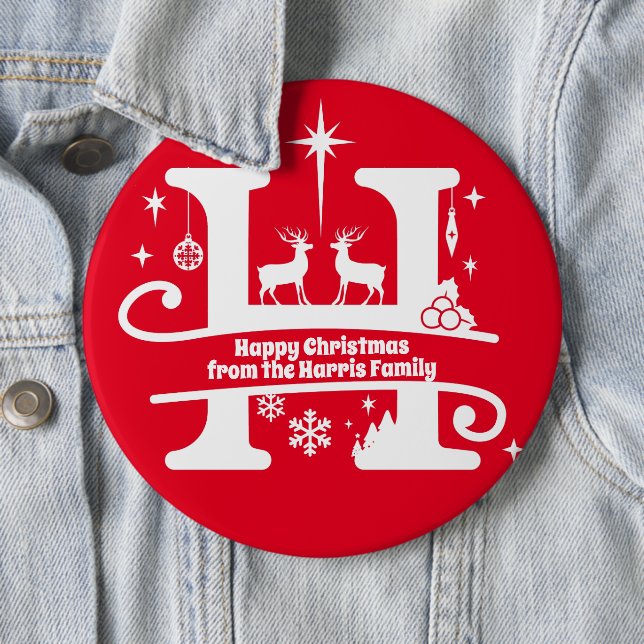 Chapa Redonda De 15 Cm Letra H Monograma Nombre inicial de familia Saludo (In situ)