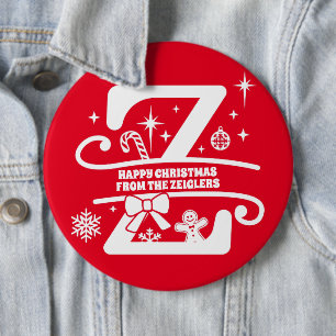 Chapa Redonda De 15 Cm Letra Z Monograma Nombre inicial de familia Saludo