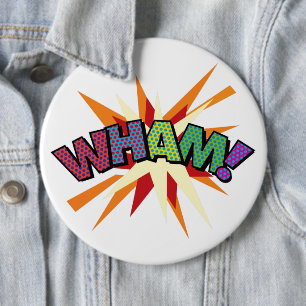Chapa Redonda De 15 Cm Libro de Cómic WHAM Diversión Moderna Colorido