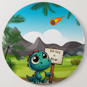 Chapa Redonda De 15 Cm lindo, divertido dinosaurio