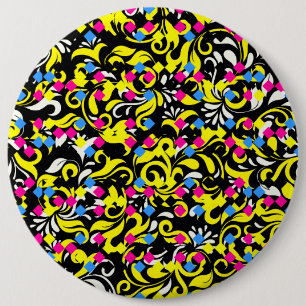 Chapa Redonda De 15 Cm Lindo floral abstracto colorido