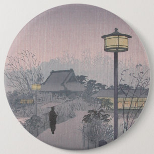 Chapa Redonda De 15 Cm Lluvia crepuscular en el camino a Shinobazu en Jap