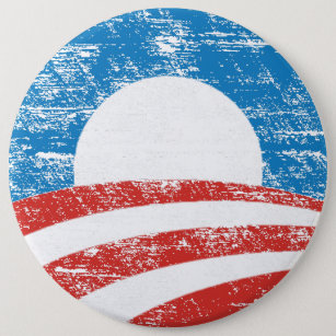 Chapa Redonda De 15 Cm Logotipo descolorado de Obama